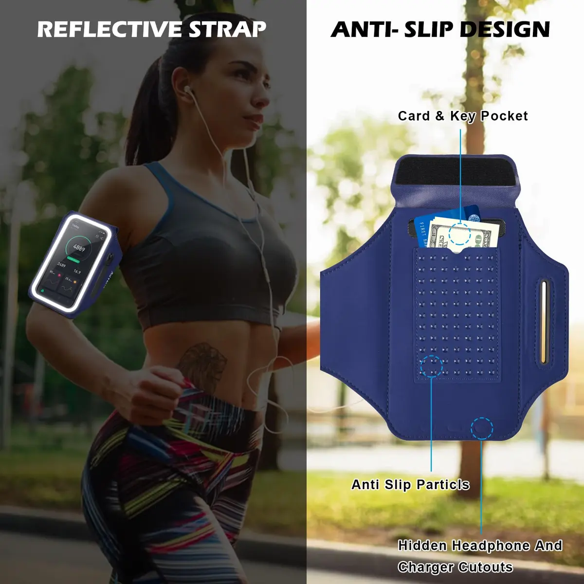 Guzack Running Armband with Key Pockets & Card Slot | Fits Phones Up to 6.9" - view 6