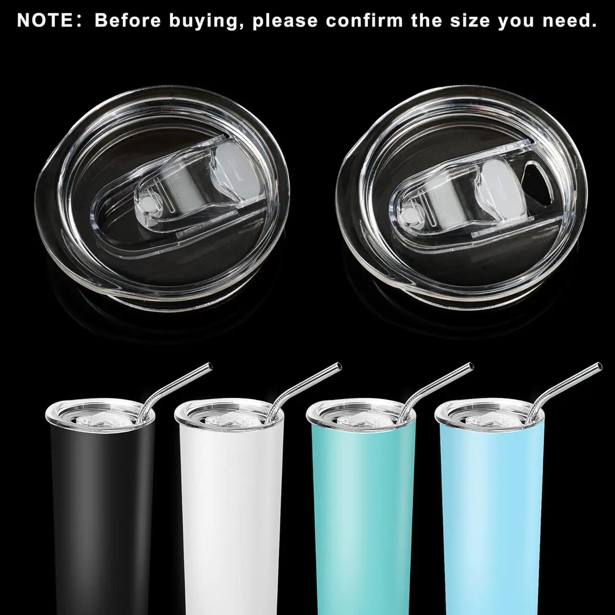 YiePhiot 20 oz Tumbler Replacement Lids | BPA-Free, Dishwasher Safe, Fits 2.76in Cup Mouth - view 5