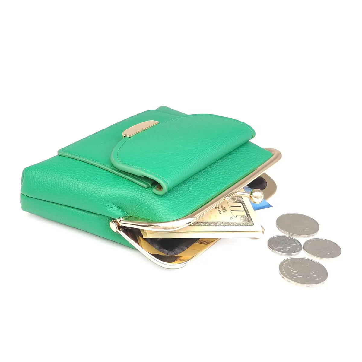 Lavogel Coin Purse with Credit Card Slot Kiss Lock Change Pouch for Women, 15.9cm (6.3") x 13.2cm (5.2") x 3cm (1.2") | Vintage Style for Coins & Cards - view 6