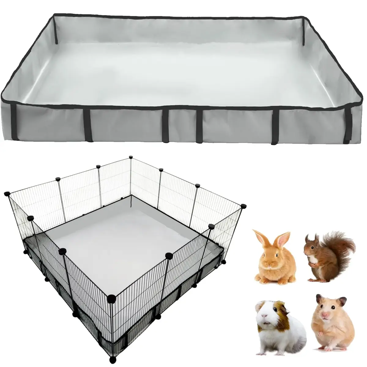 DZWLKJ Waterproof Guinea Pig Cage Liner 36x36 inches | 4-Inch Raised Sides for Leak Protection - main product image