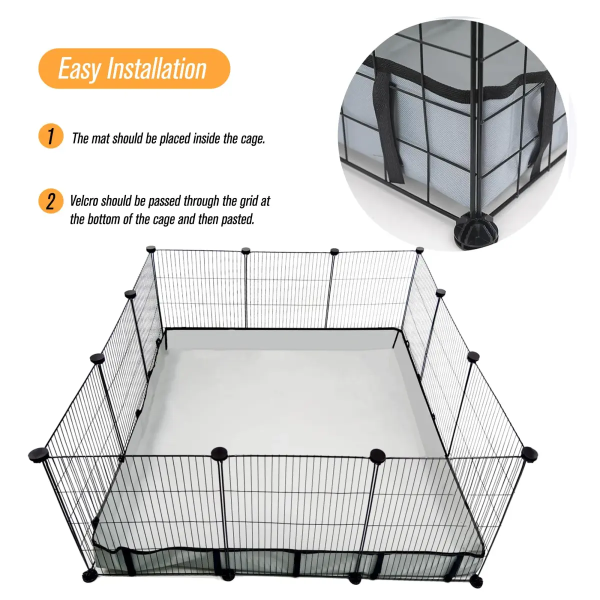 DZWLKJ Waterproof Guinea Pig Cage Liner 36x36 inches | 4-Inch Raised Sides for Leak Protection - view 2
