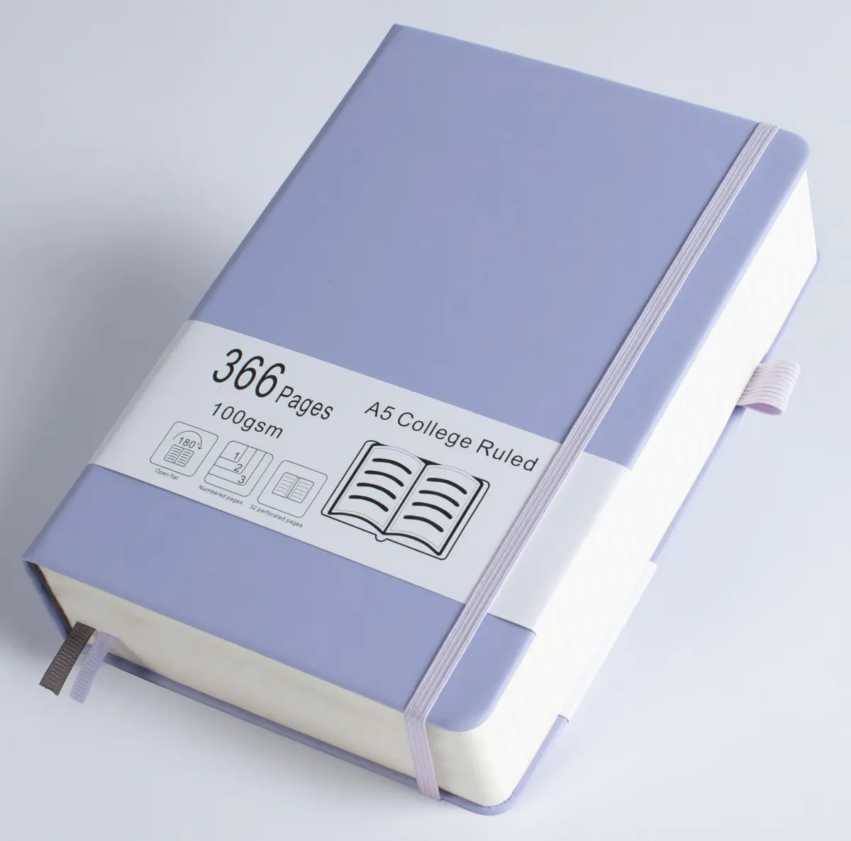 VOLINOTE Thick College Ruled Notebook with 366 Pages | A5 Leather Hardcover for Writing & Office Use - main product image