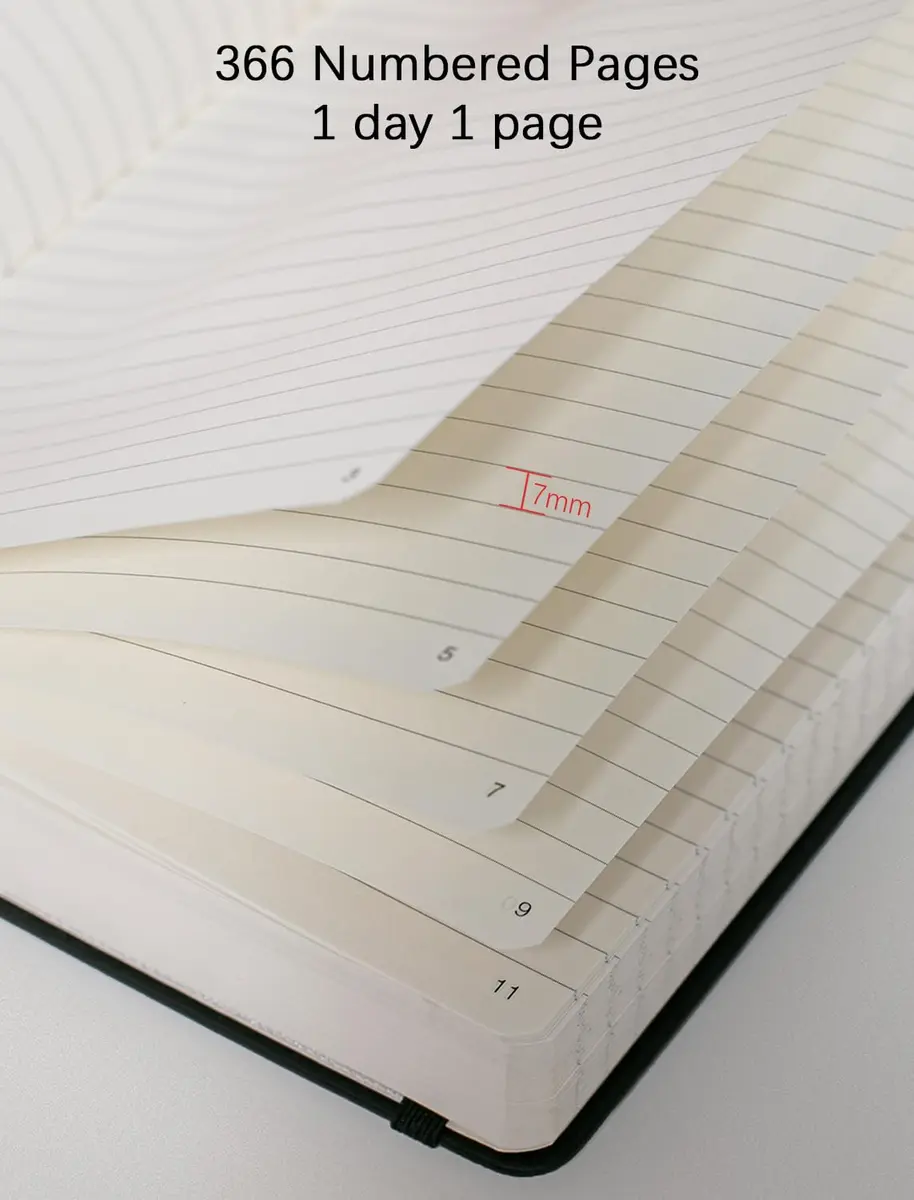 VOLINOTE Thick College Ruled Notebook with 366 Pages | A5 Leather Hardcover for Writing & Office Use - view 2