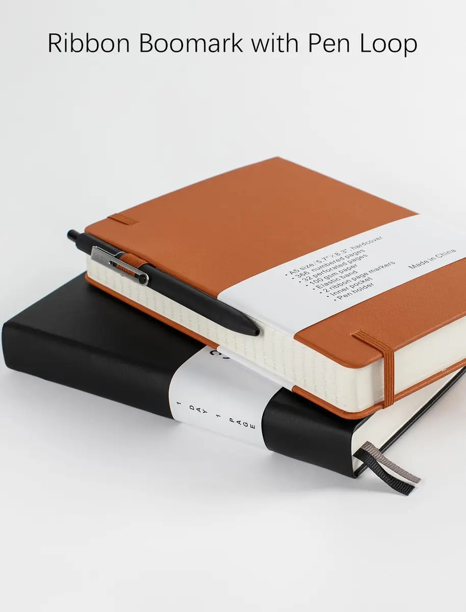 VOLINOTE Thick College Ruled Notebook with 366 Pages | A5 Leather Hardcover for Writing & Office Use - view 4