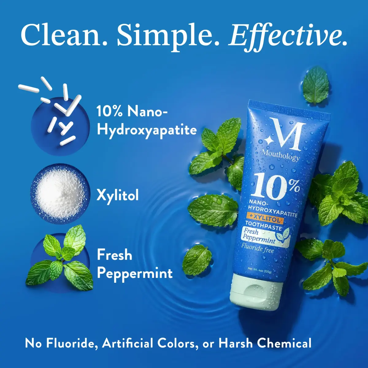 Mouthology 10% Nano Hydroxyapatite Toothpaste Fluoride Free Mint 118ml (4oz) | Enamel Care & Sensitive Teeth - view 4