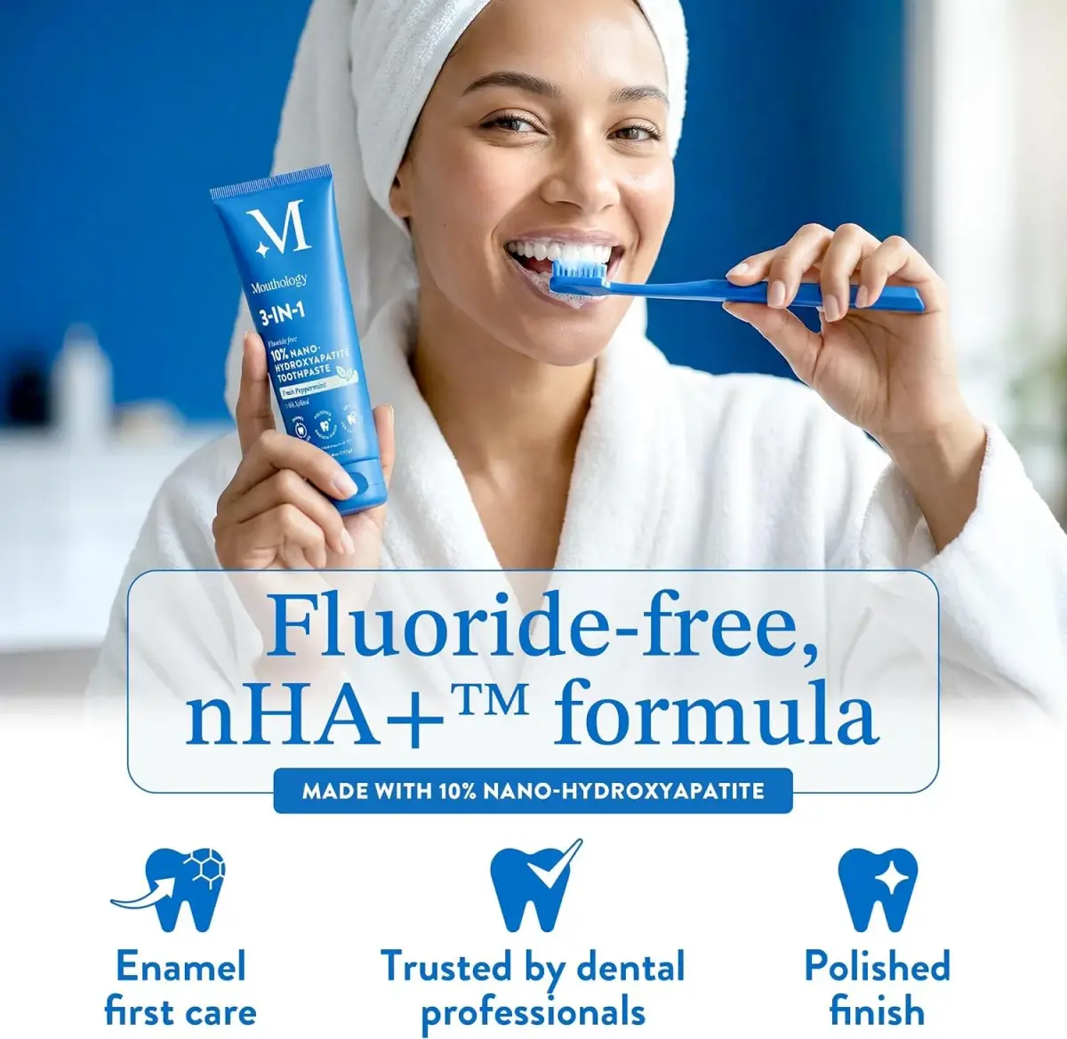 Mouthology 10% Nano Hydroxyapatite Toothpaste Fluoride Free Mint 118ml (4oz) | Enamel Care & Sensitive Teeth - view 5