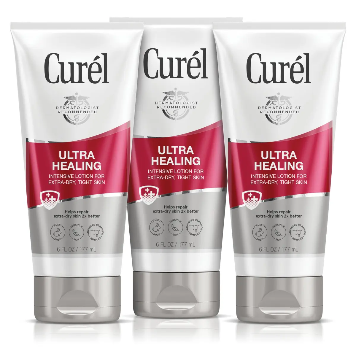 Curel Ultra Healing Body Lotion Fragrance-Free 18 fl oz (532ml) | Advanced Ceramide Complex for Dry, Sensitive Skin - main product image