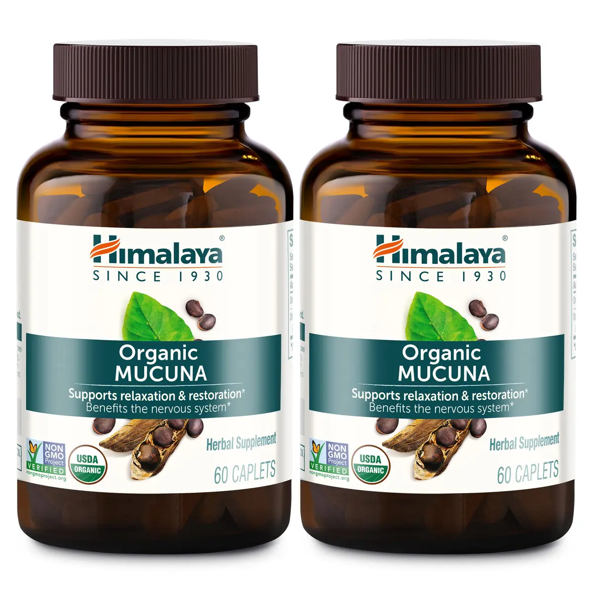 Himalaya USDA Organic Mucuna Pruriens Supplements, 600mg | Supports Relaxation & Brain Function - main product image