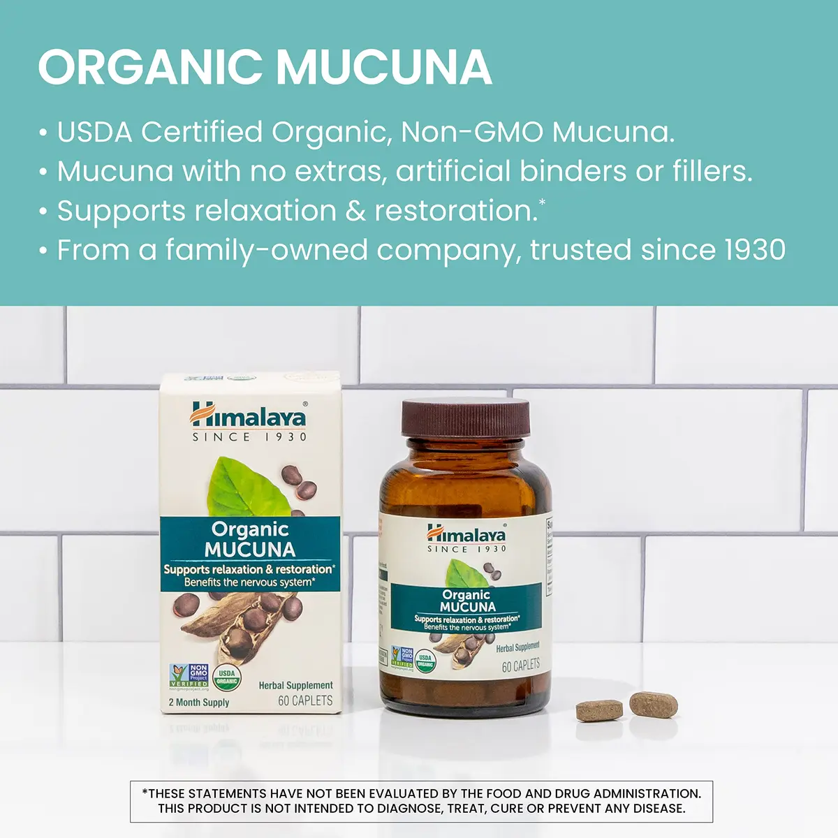 Himalaya USDA Organic Mucuna Pruriens Supplements, 600mg | Supports Relaxation & Brain Function - view 4
