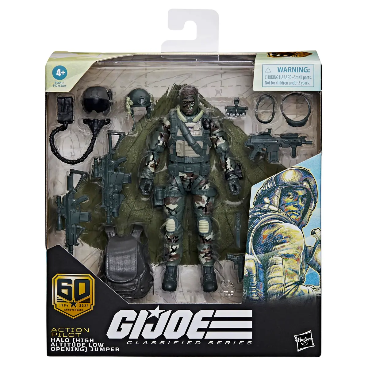 G.I. Joe Classified Series 60th Anniversary Action Pilot - Halo (High Altitude Low Opening) Jumper, 6 Inch Action Figure with Parachute & Accessories | Collectible 6-inch Toy - view 2