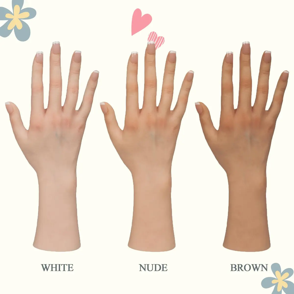 CUAIBB Realistic Female Silicone Hand Model Left | Jewelry & Nail Practice Hand - view 5