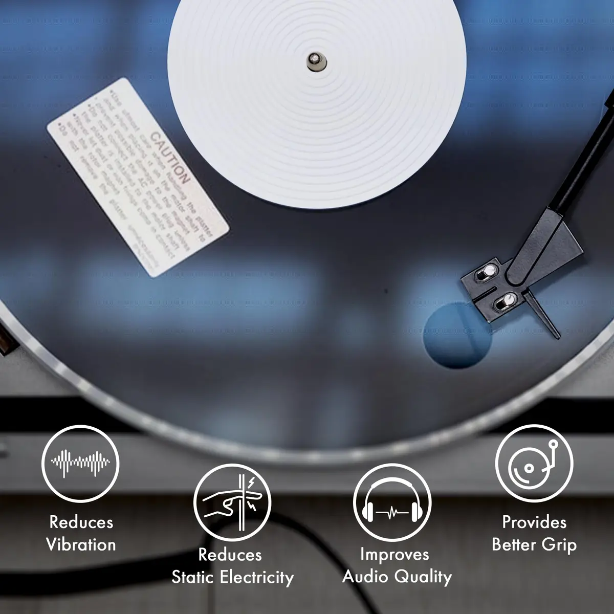 PRO SPIN Clear Acrylic Turntable Mat | 12" Vinyl Slipmat with Static Reduction & Tighter Bass - view 6