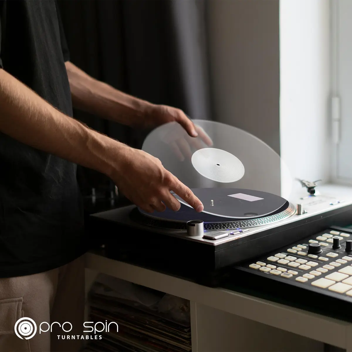 PRO SPIN Clear Acrylic Turntable Mat | 12" Vinyl Slipmat with Static Reduction & Tighter Bass - view 7