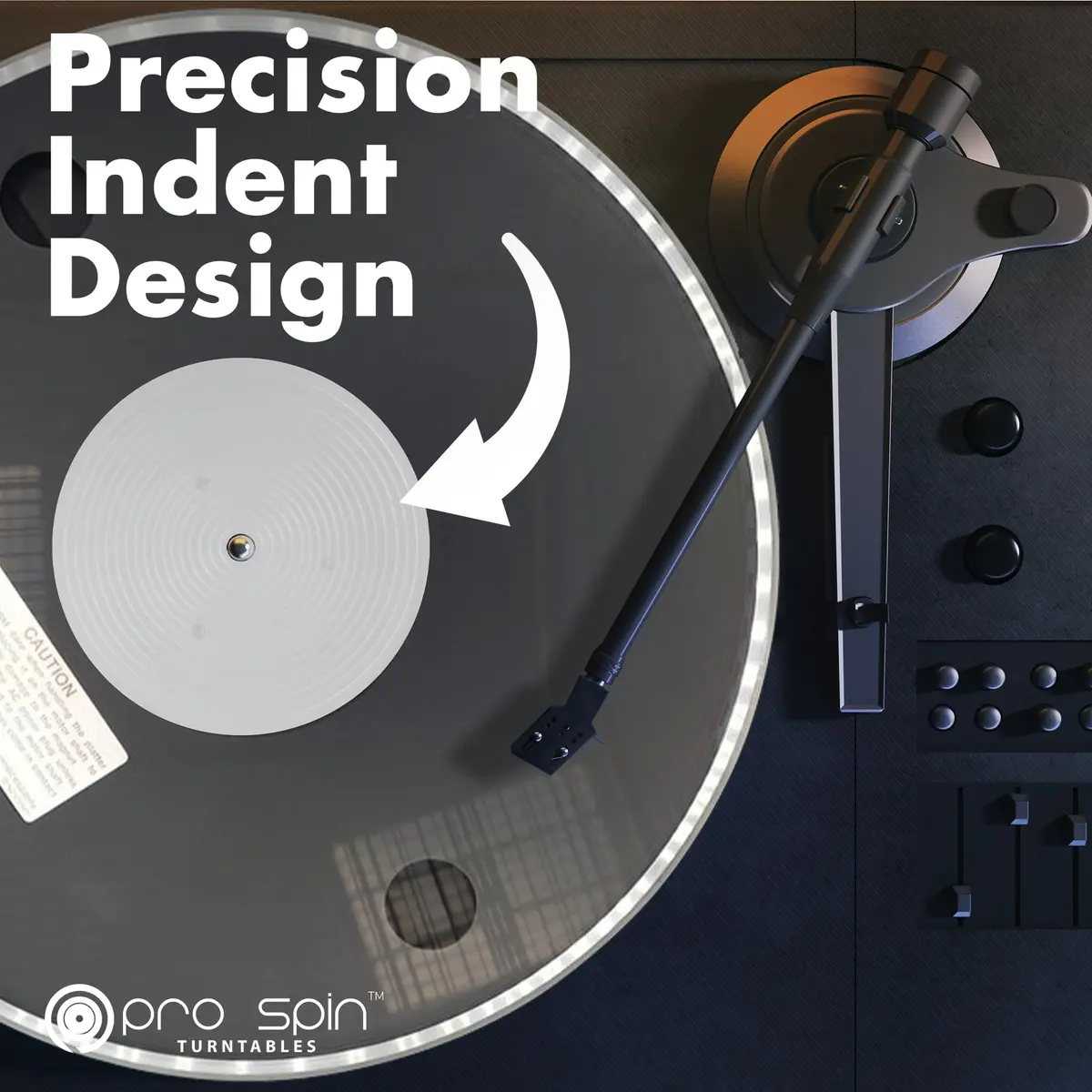 PRO SPIN Clear Acrylic Turntable Mat | 12" Vinyl Slipmat with Static Reduction & Tighter Bass - view 4