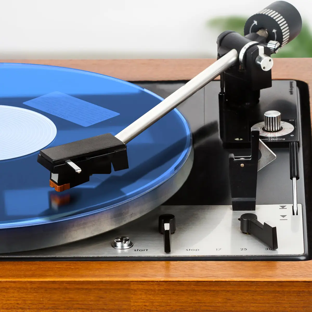 PRO SPIN Blue Acrylic Turntable Mat | 12" Vinyl Slipmat for Vintage Record Player | Anti-Static, Tighter Bass, Modern Style - main product image