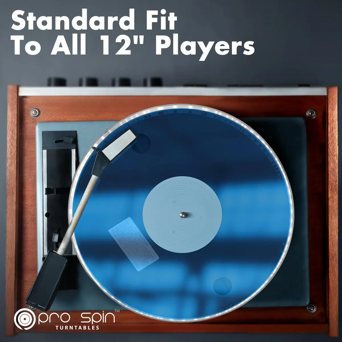 PRO SPIN Blue Acrylic Turntable Mat | 12" Vinyl Slipmat for Vintage Record Player | Anti-Static, Tighter Bass, Modern Style - view 5