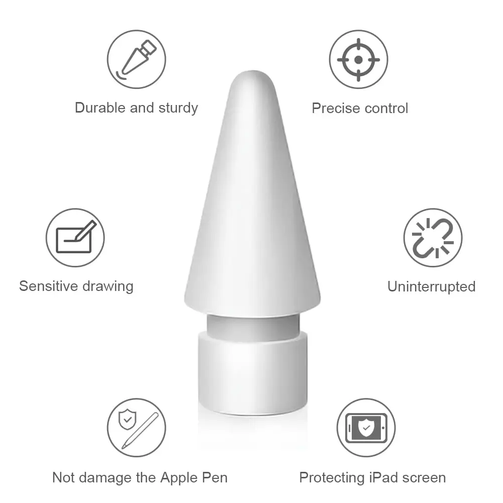 SIXFU Replacement Tips for Apple Pencil, Mix Precise Control Tips Set for Apple Pencil 2nd Gen/1st Gen/USB C | 6 Pack - view 4