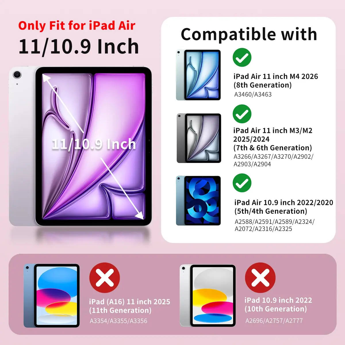 MoKo Case for iPad Air 11 inch M4/M3/M2 2026/2025/2024, Space Gray | Translucent Back, Auto Wake/Sleep, Supports Touch ID & Pencil - view 2