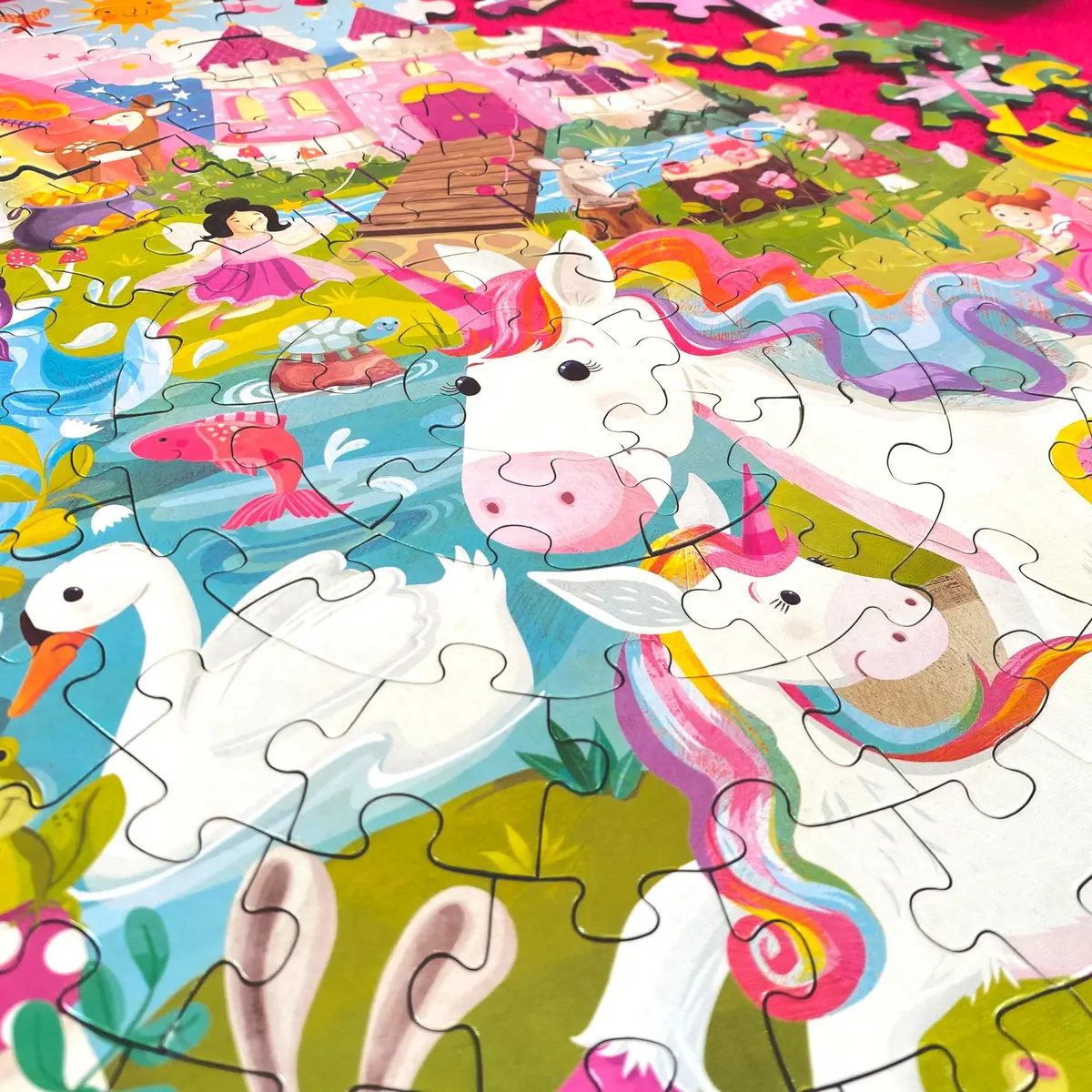 boppi Round 150 Piece Jigsaw Puzzle for Kids 5-8 | Unicorn Fantasy Scene | Eco-Friendly Recycled Cardboard - view 6