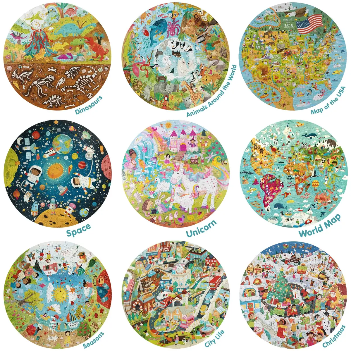 boppi Round 150 Piece Jigsaw Puzzle for Kids 5-8 | Unicorn Fantasy Scene | Eco-Friendly Recycled Cardboard - view 8