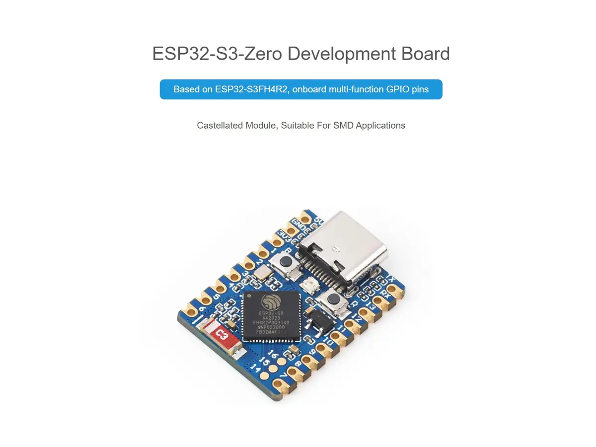 waveshare ESP32-S3 Mini Development Board with Wi-Fi & Bluetooth 5, 240MHz Dual-Core, USB-C | Single Board Computer for India - view 2