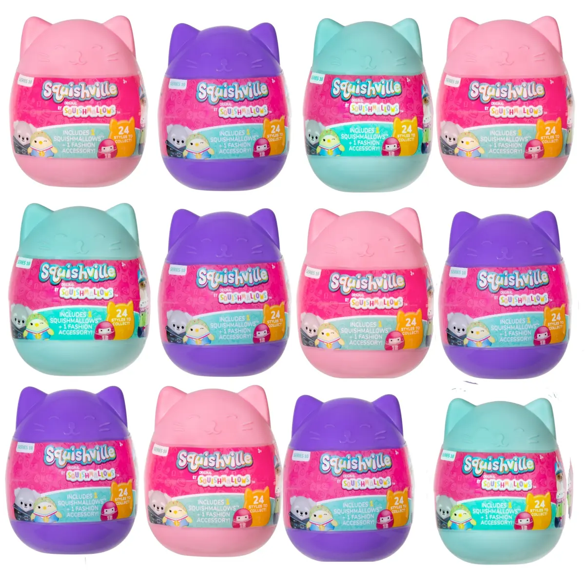 Squishmallows Squishville Series 10 Mystery Mini 12Pack | Soft Plush Collectibles for Kids & Easter Gift - main product image