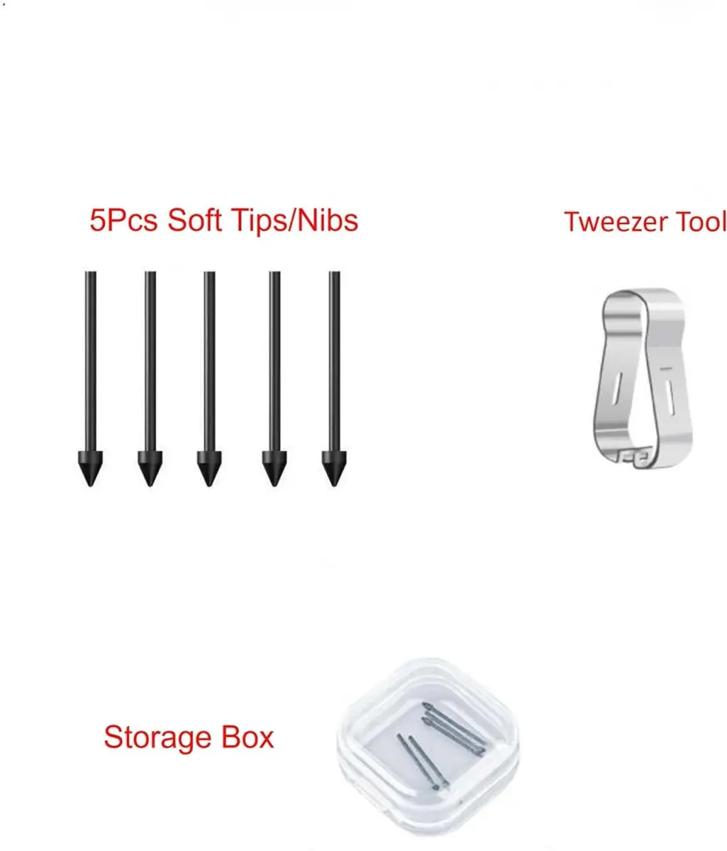 SLQ Black 5Pack Soft Tips Stylus Pen Nibs for Samsung Galaxy S24 Ultra | 4096 Pressure Levels - view 4