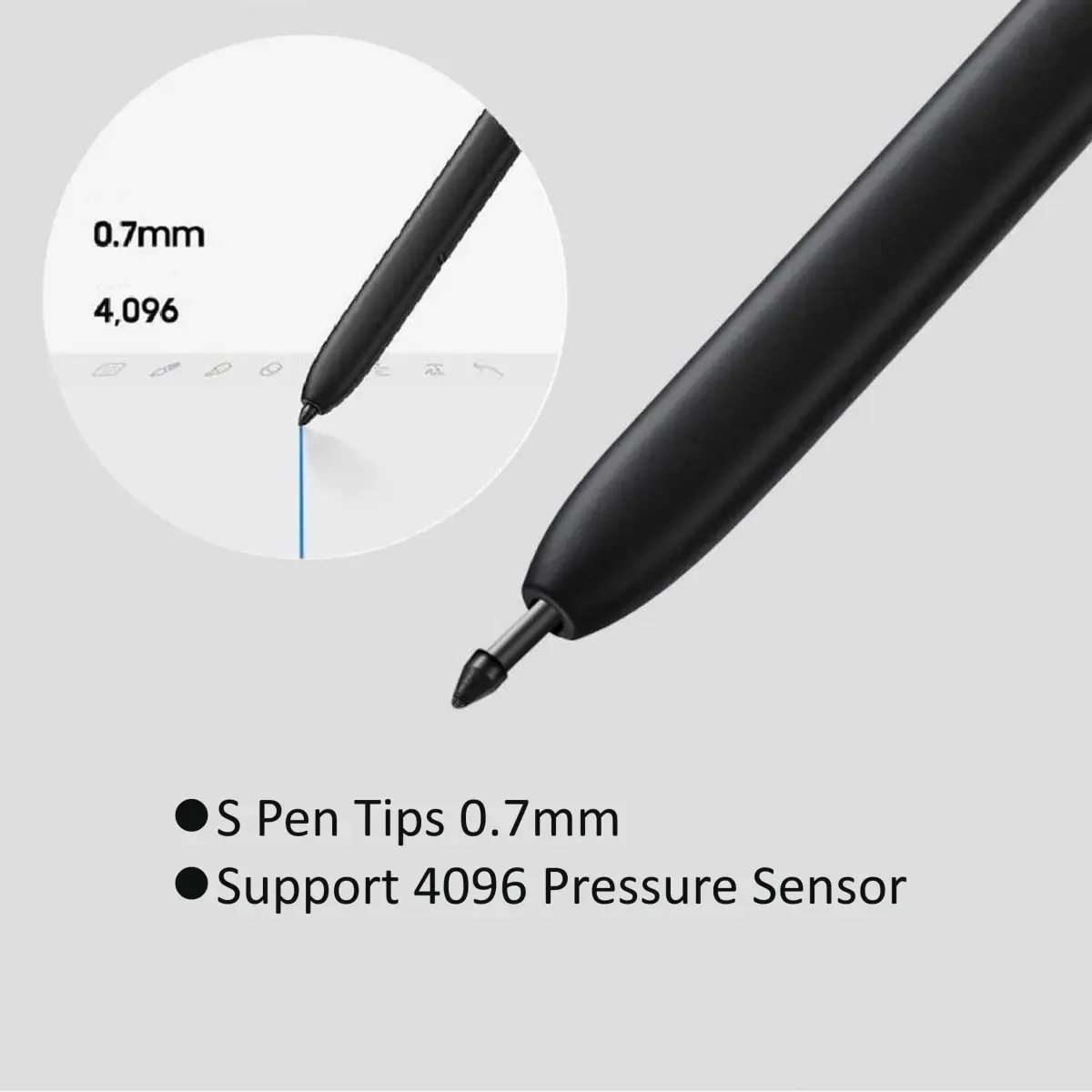 SLQ Black 5Pack Soft Tips Stylus Pen Nibs for Samsung Galaxy S24 Ultra | 4096 Pressure Levels - view 5