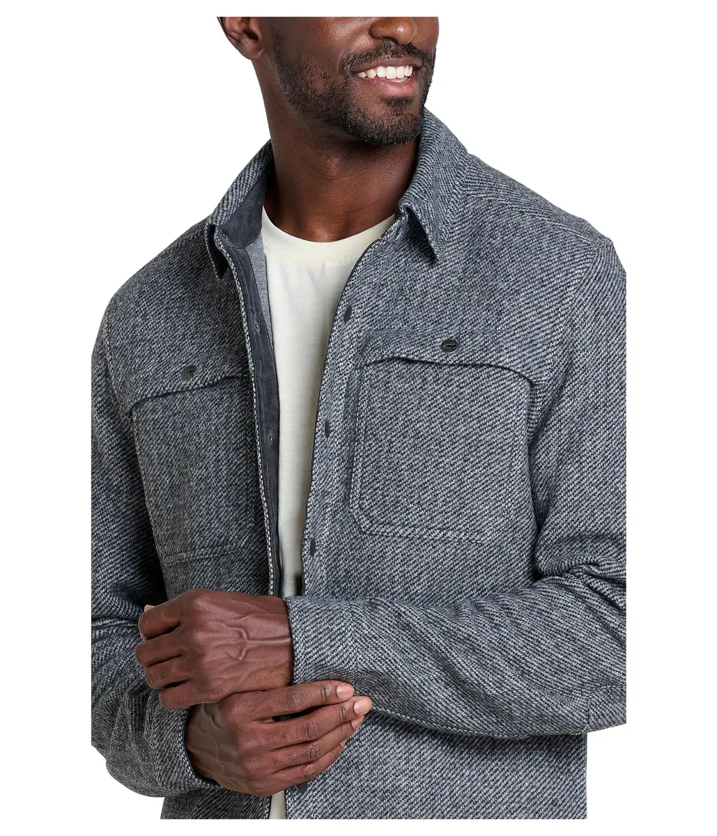 Toad&Co Kennicott Shirt Jacket Heather Grey Twill | Regular Fit, Collared Neck, Odor Control, 29" Length - view 3