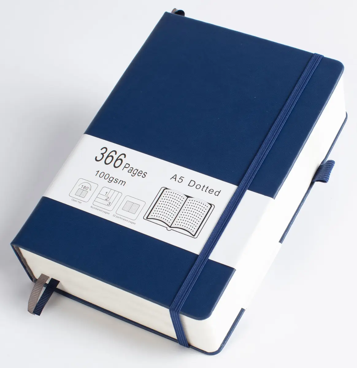VOLINOTE Thick Bullet Notebook with 366 Numbered Pages, A5 Dotted Journal 186gsm (7.3"x5.7") | Acid-Free Paper for Smooth Ink Flow - main product image