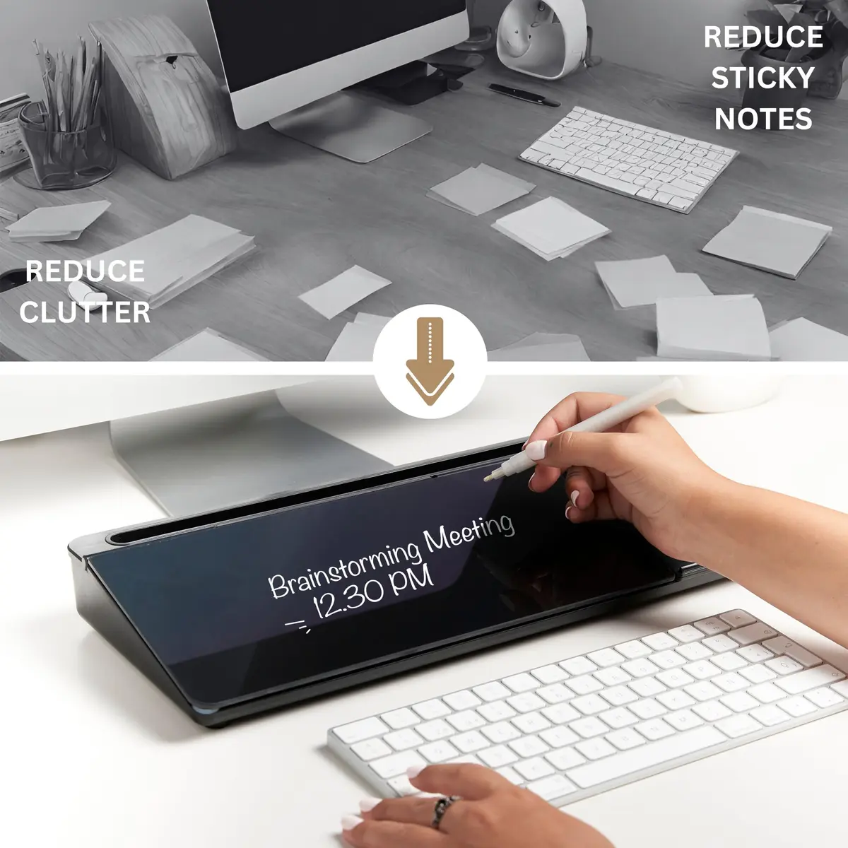 GAROOD White Writing Board with Wireless Charger Adapter | Desktop Glassboard for Office & School - view 2