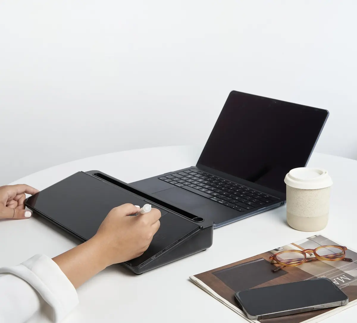 GAROOD White Writing Board with Wireless Charger Adapter | Desktop Glassboard for Office & School - view 4