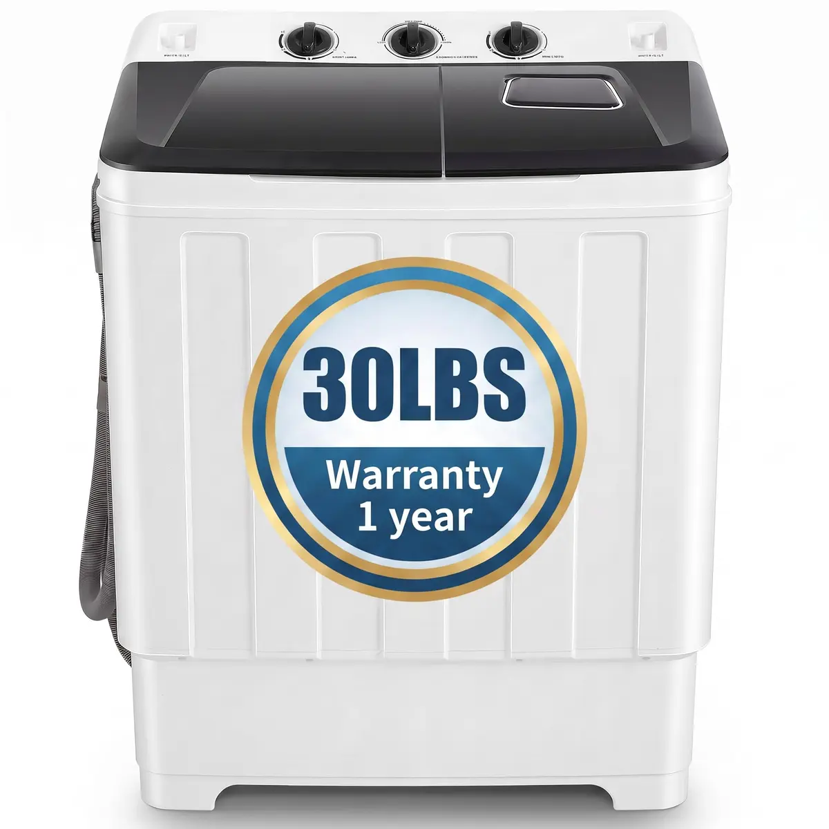 Nictemaw Portable Washing Machine 30Lbs Capacity Twin Tub with Drain Pump | Compact Laundry for Apartments & Dorms - main product image