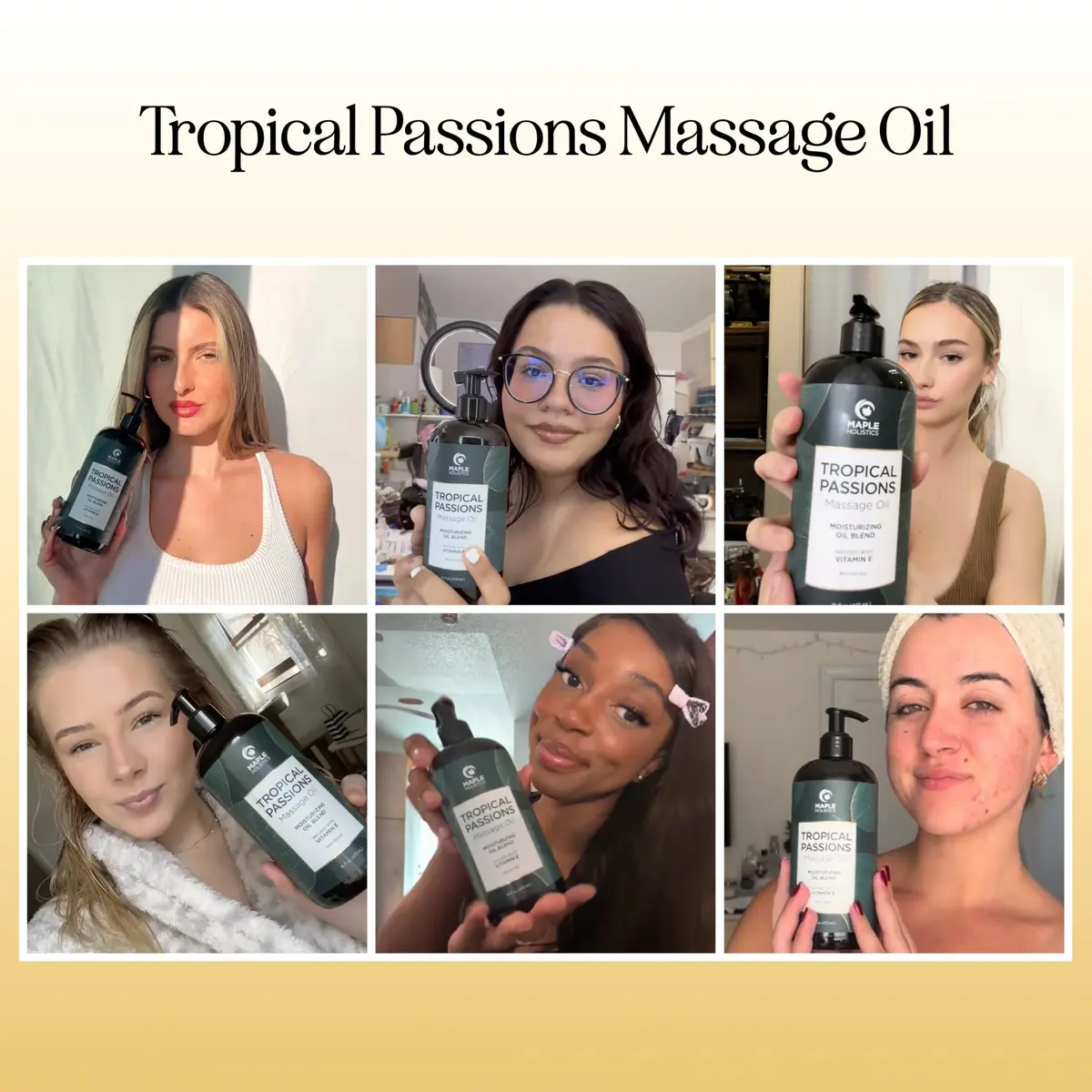 Maple Holistics Tropical Massage Oil for Couples 16 Fl Oz | Full Body Relaxation & Mango Scent - view 2