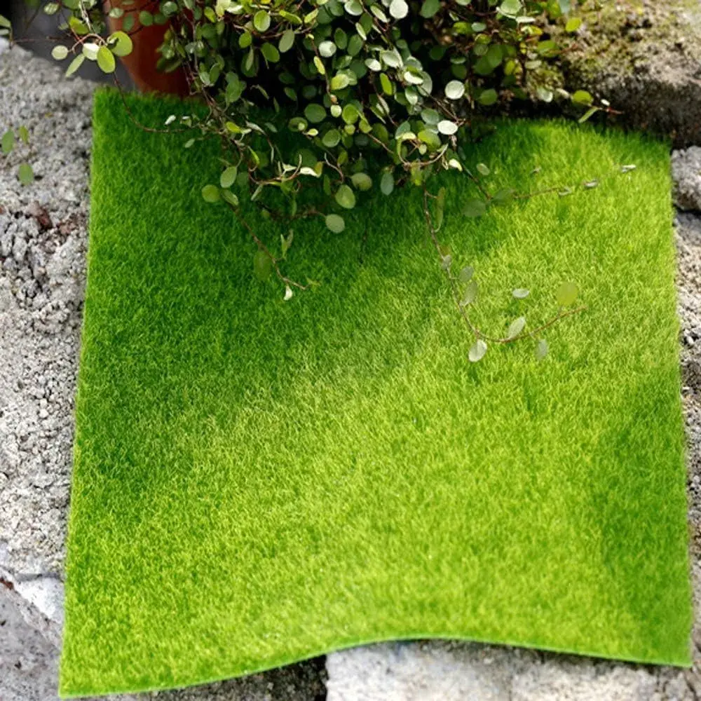 KISEER Artificial Craft Grass 6 Pack 12 x 12 Inches Miniature Green Plastic | DIY Dollhouse Ornament Decoration - view 6