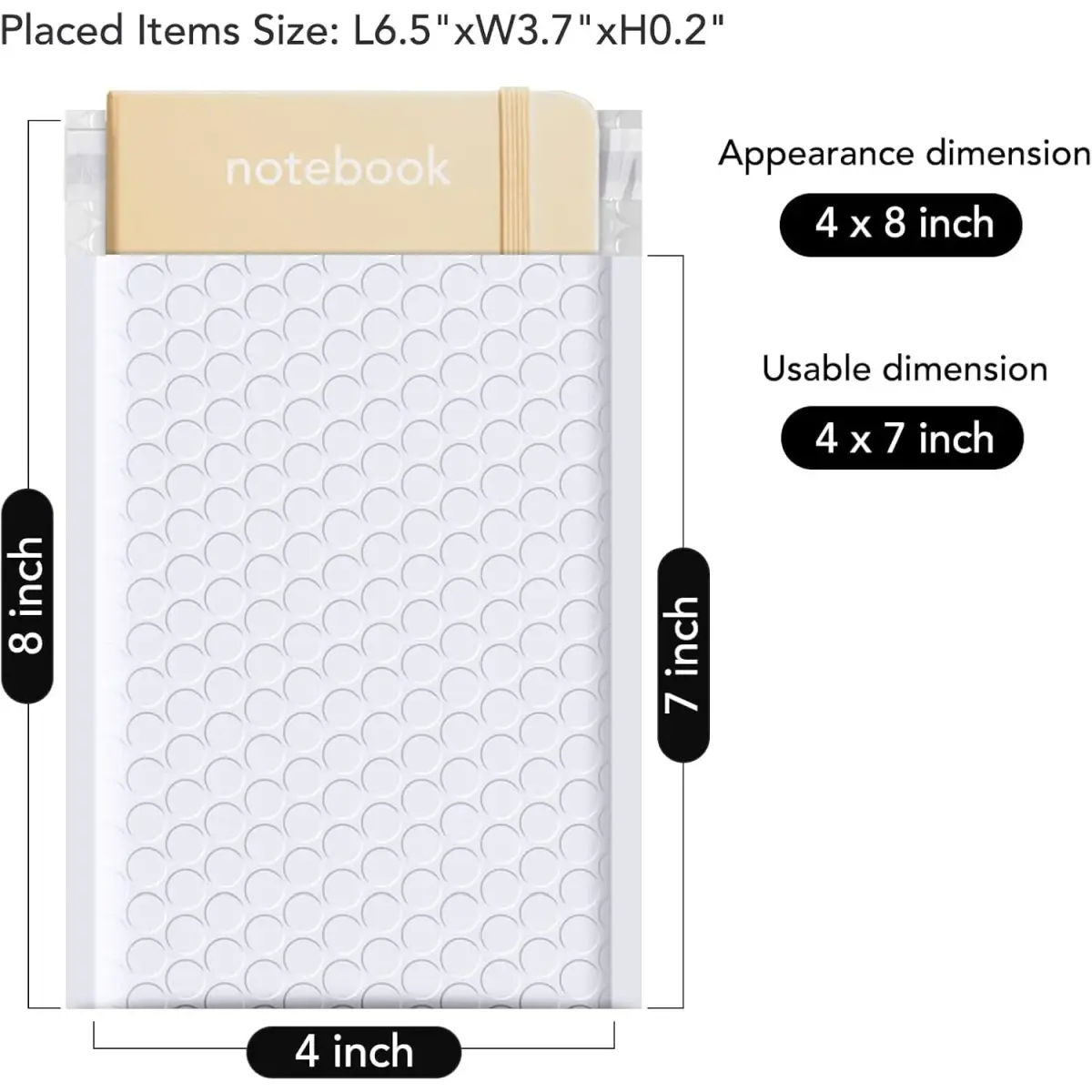 Fuxury White Bubble Mailers 4x8 Inch (4000 Pack) | Waterproof Padded Envelopes for Small Business - main product image