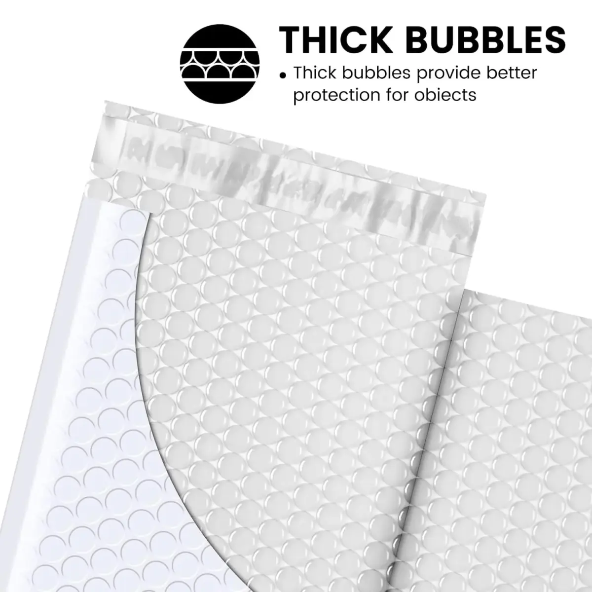 Fuxury White Bubble Mailers 4x8 Inch (4000 Pack) | Waterproof Padded Envelopes for Small Business - view 2