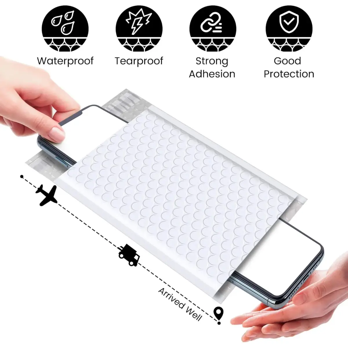 Fuxury White Bubble Mailers 4x8 Inch (4000 Pack) | Waterproof Padded Envelopes for Small Business - view 5