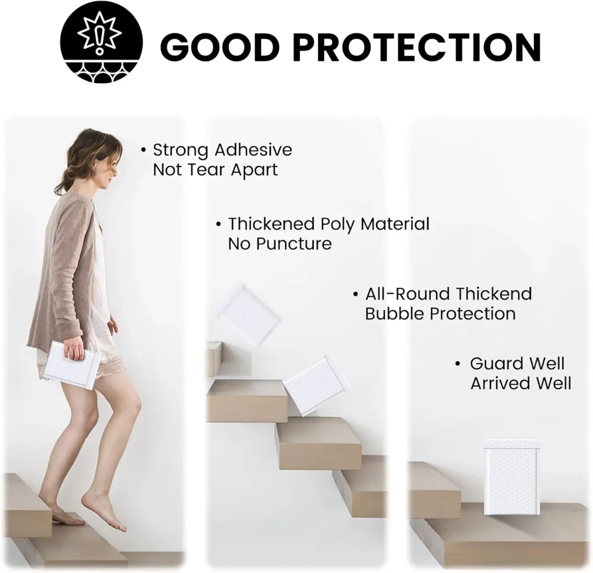 Fuxury White Bubble Mailers 4x8 Inch (4000 Pack) | Waterproof Padded Envelopes for Small Business - view 6