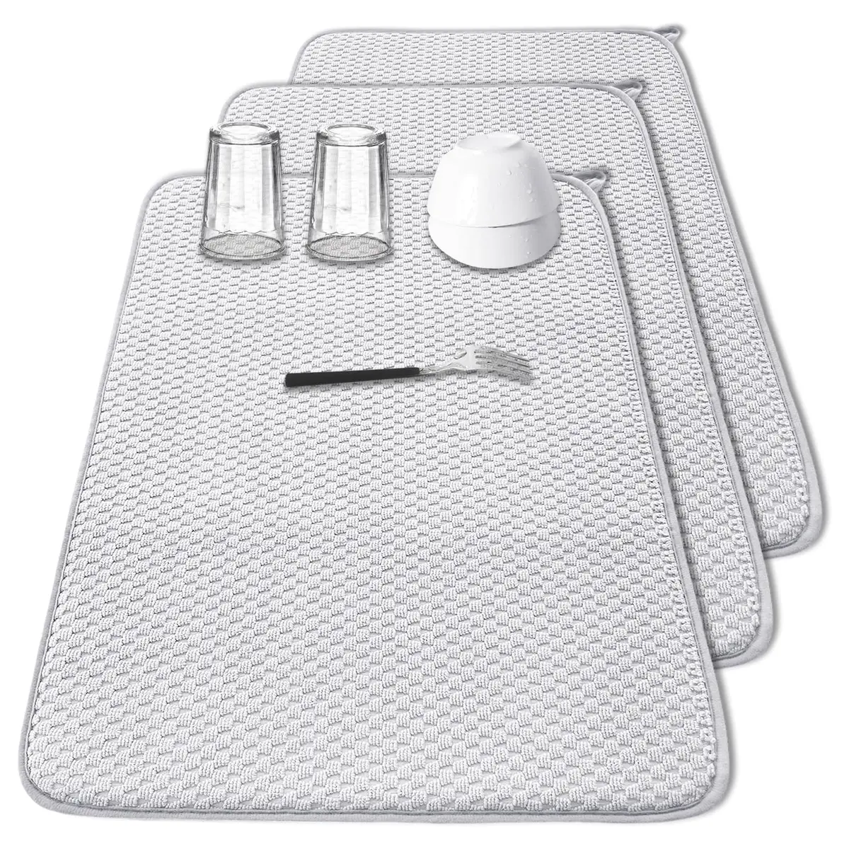 Meirrnyyu Dish Drying Mat 24×17" | Absorbent Microfiber Kitchen Pad for India - main product image