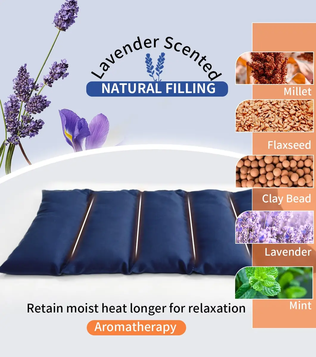 uncn Microwavable Heating Pad 13x7 Inch | Moist Warm Compress for Relaxation - view 3