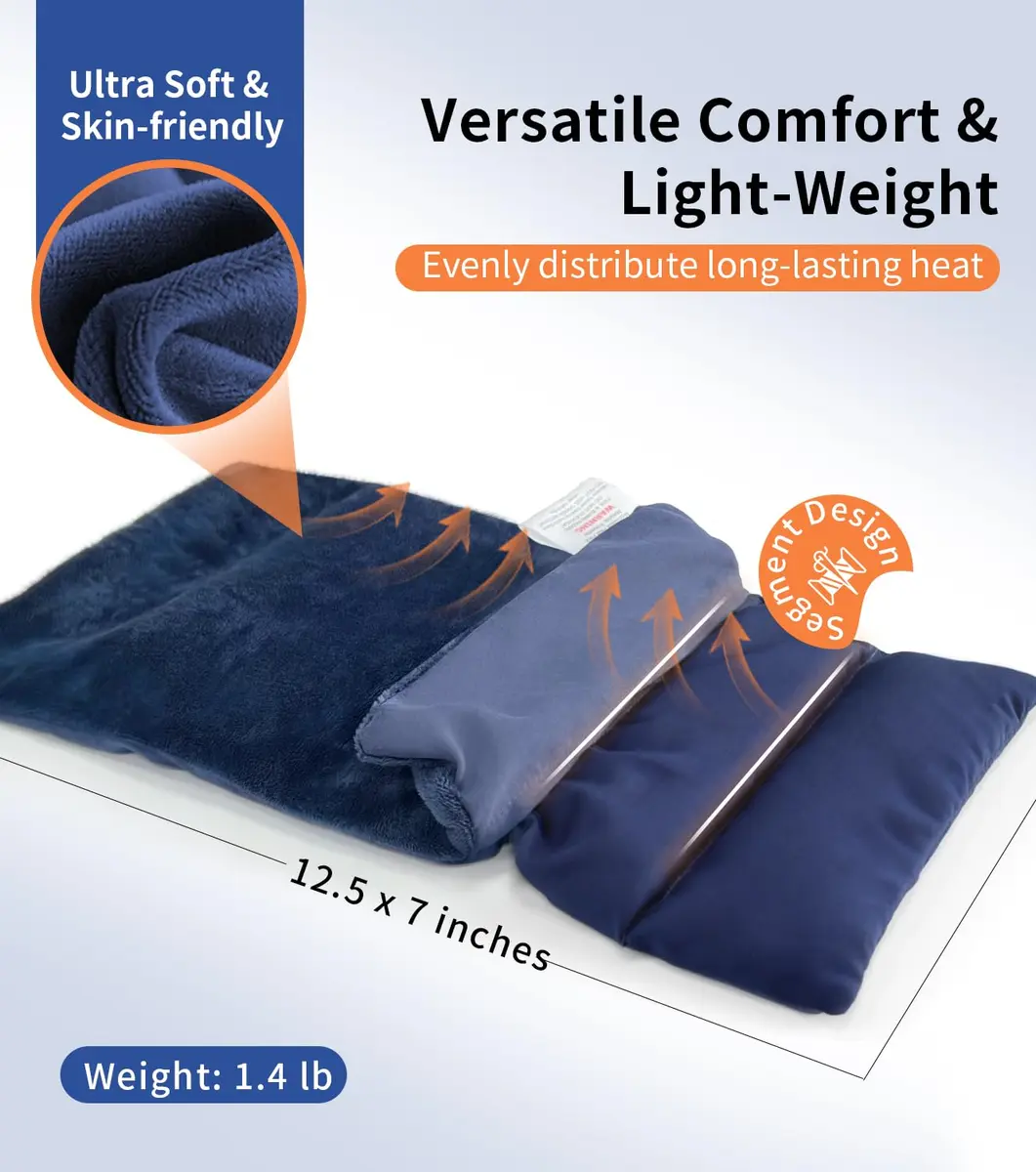 uncn Microwavable Heating Pad 13x7 Inch | Moist Warm Compress for Relaxation - view 4