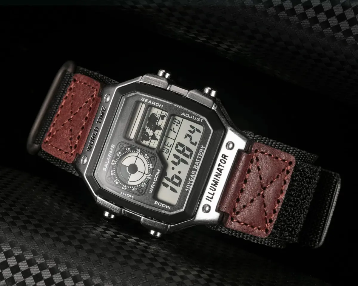 hemsut h 18mm Military Nylon Watch Band for Casio AE-1200, DW-5600, F-91W, A168W | Adjustable Hook & Loop Closure - view 8