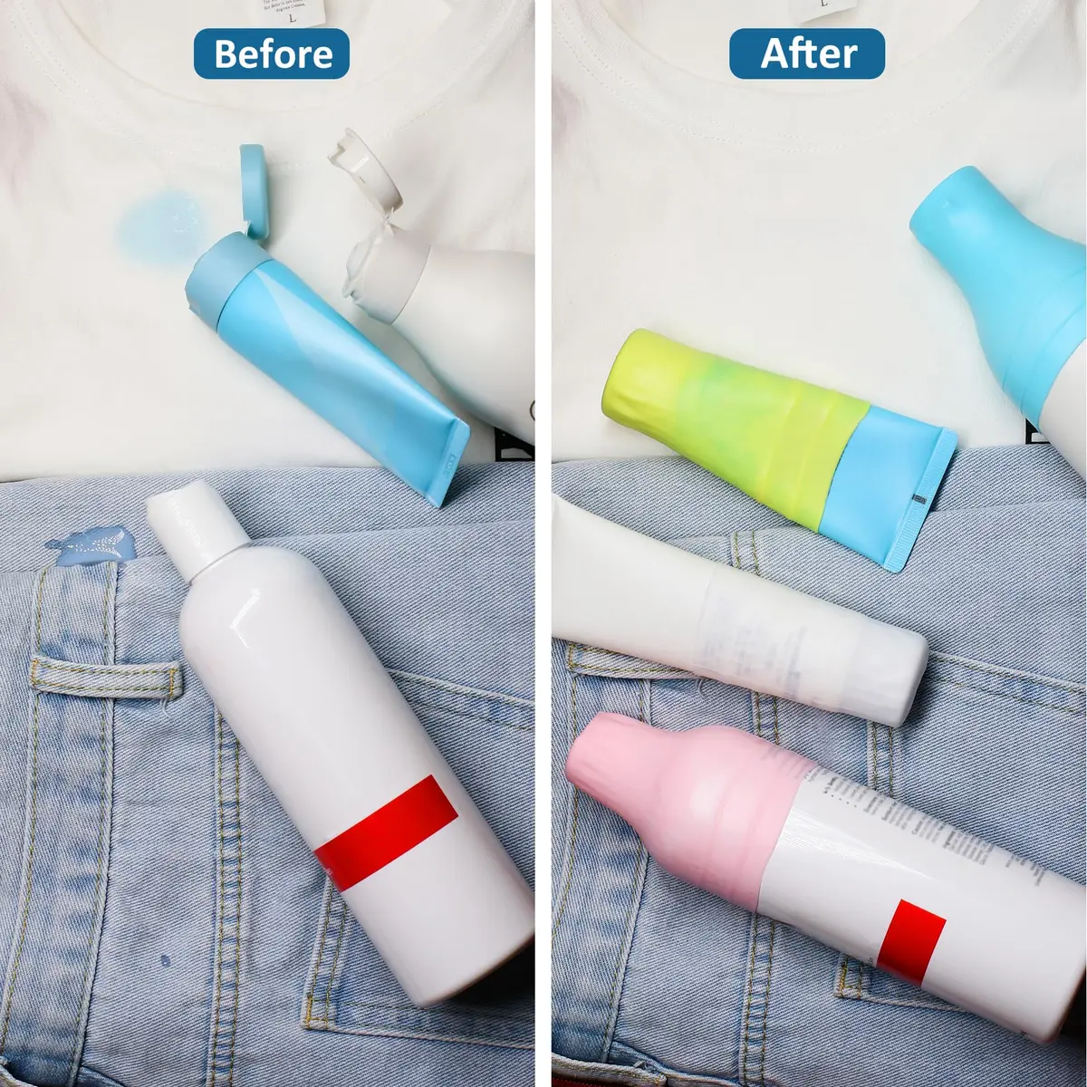 FOROUME 25 Pack Silicone Bottle Covers Leak Proof Travel Accessories in 5 Colors - view 2