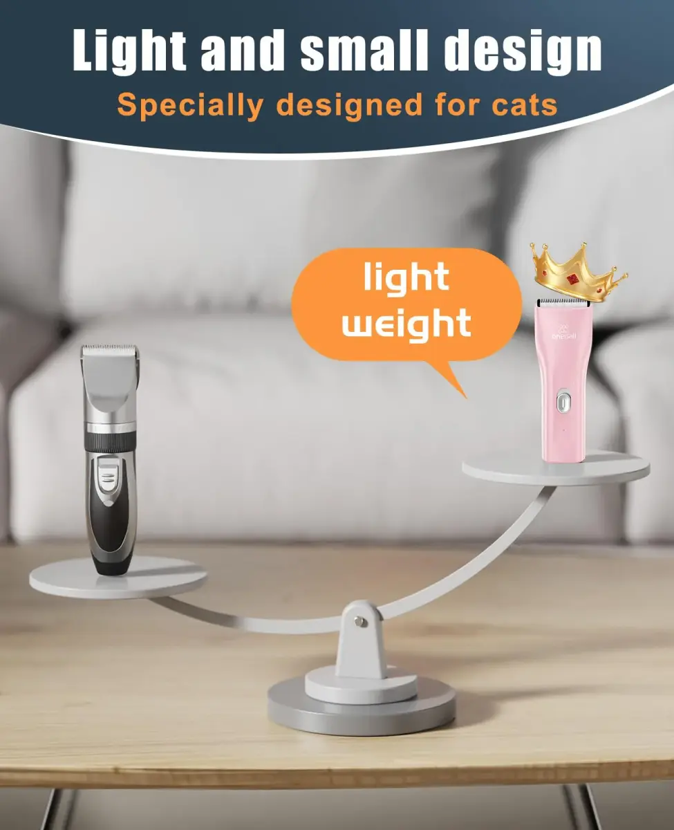 oneisall Pet Clippers for Matted Cat Hair, Quiet Pet Shaver with Storage Bag | 50dB Low Noise, IPX7 Waterproof, USB Rechargeable - view 7