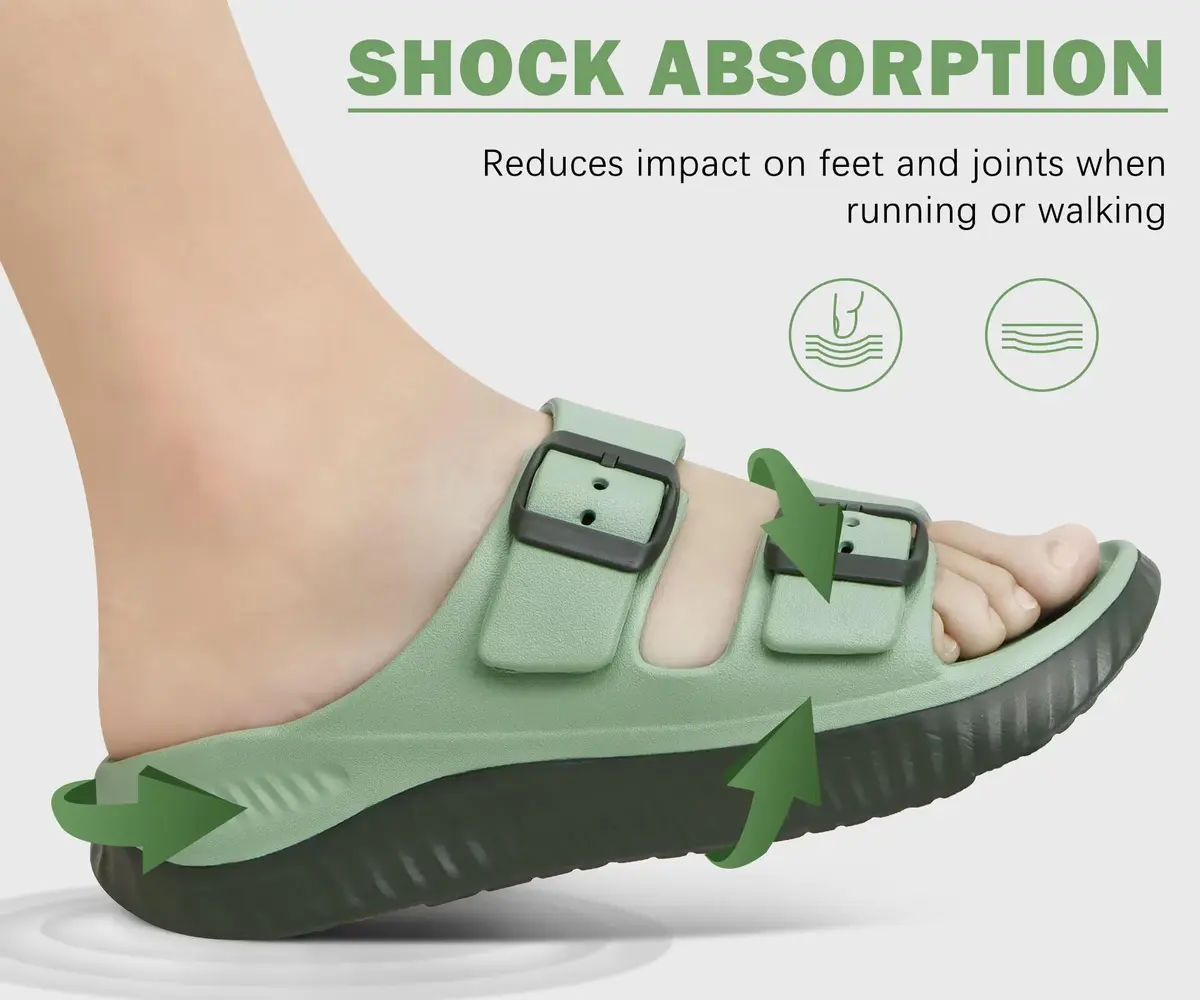 KuaiLu Womens Recovery Sandals with Comfortable Arch Support Green Size 8 - view 8