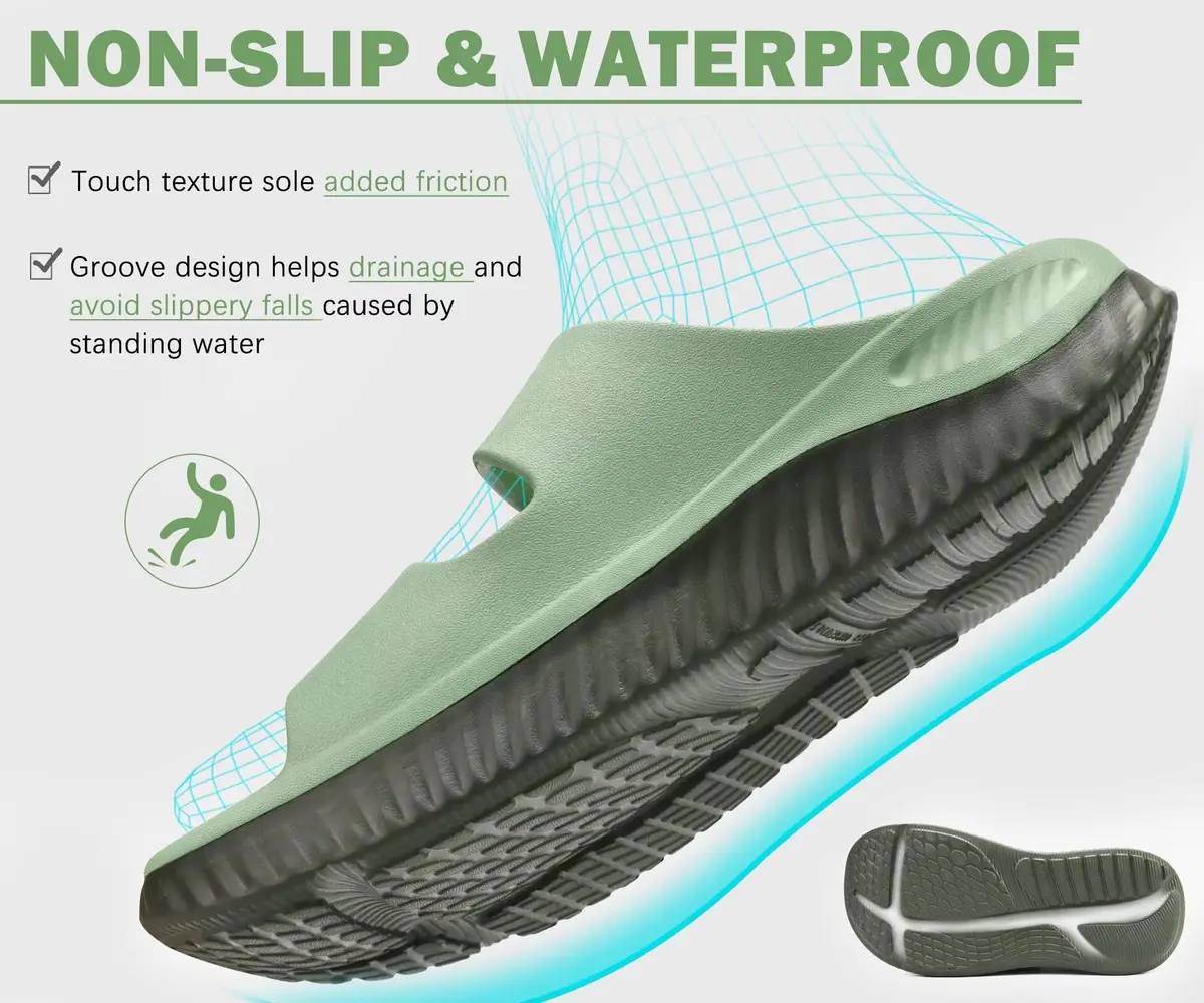 KuaiLu Womens Recovery Sandals with Comfortable Arch Support Green Size 8 - view 9