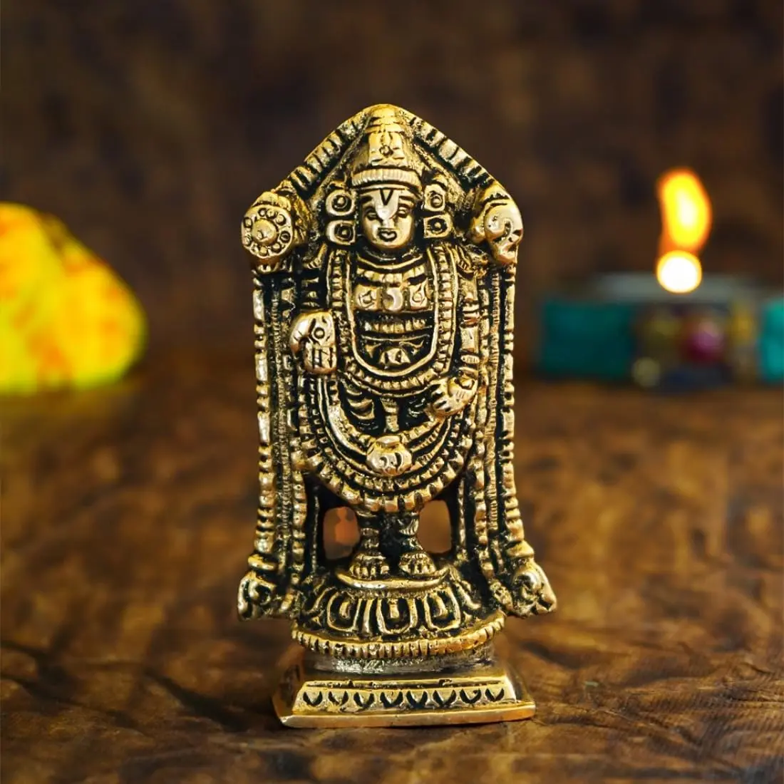 Ekhasa Panchmukhi Hanuman Statue 10 cm (3.93 in) Brass | Vastu Protection Door Entrance Figurine - main product image