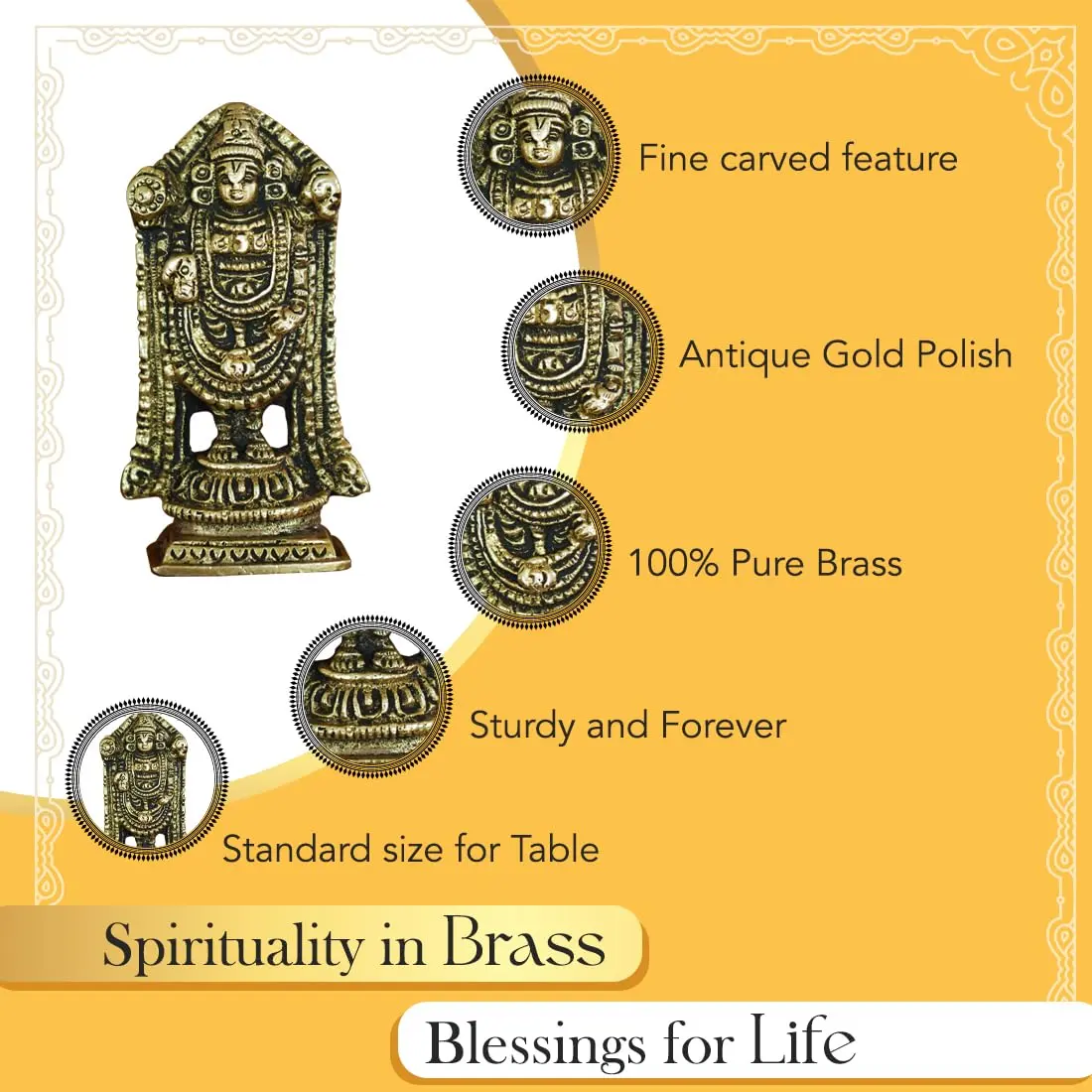 Ekhasa Panchmukhi Hanuman Statue 10 cm (3.93 in) Brass | Vastu Protection Door Entrance Figurine - view 3
