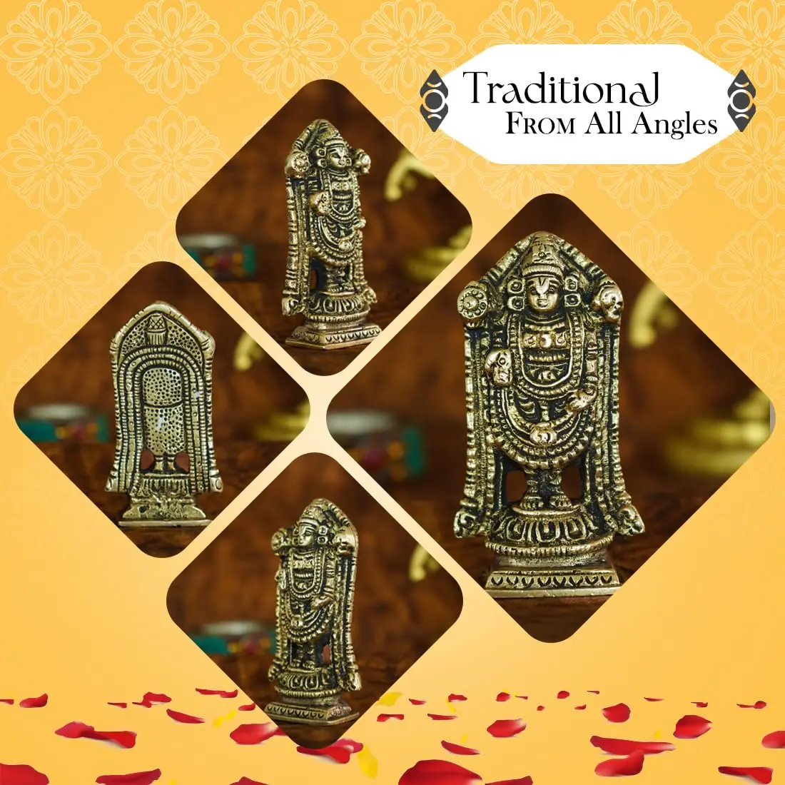 Ekhasa Panchmukhi Hanuman Statue 10 cm (3.93 in) Brass | Vastu Protection Door Entrance Figurine - view 4